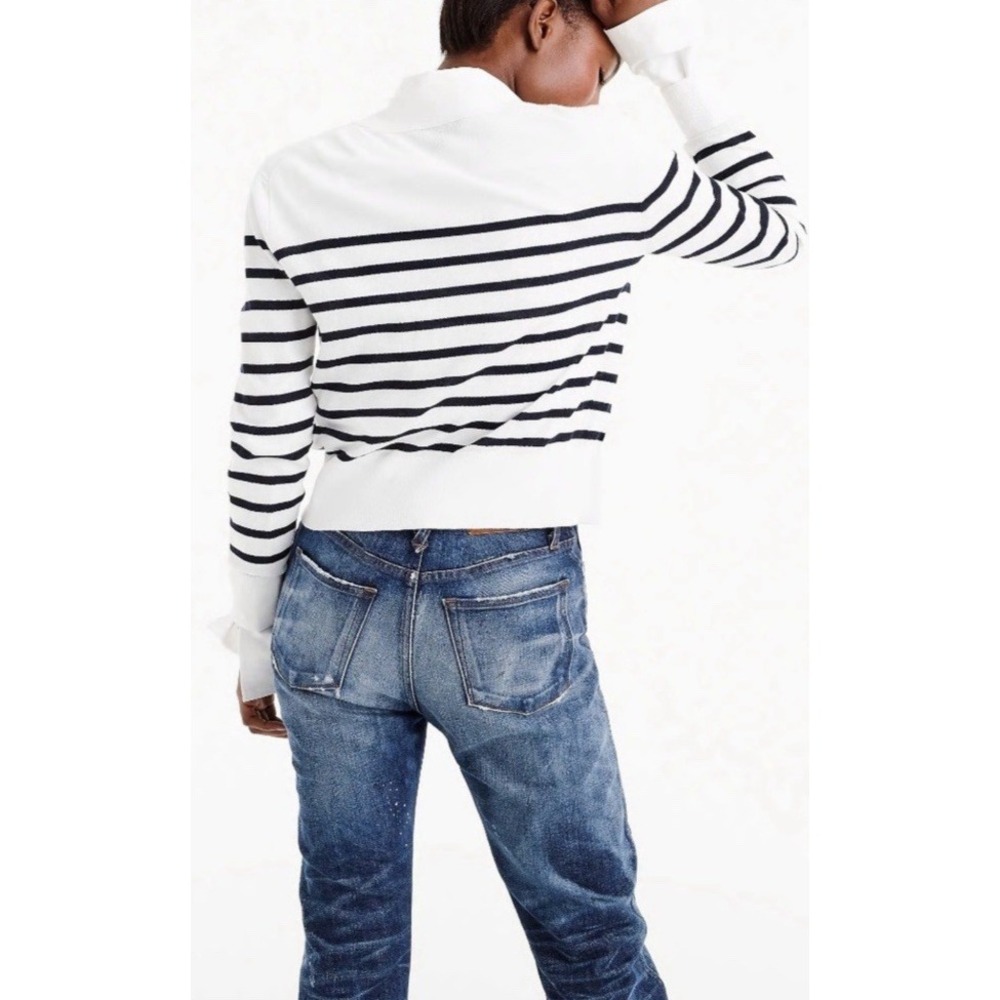NWT J. Crew Lightweight‎ Black &White Striped Cardigan Sweater Women's XXL - Picture 3 of 10